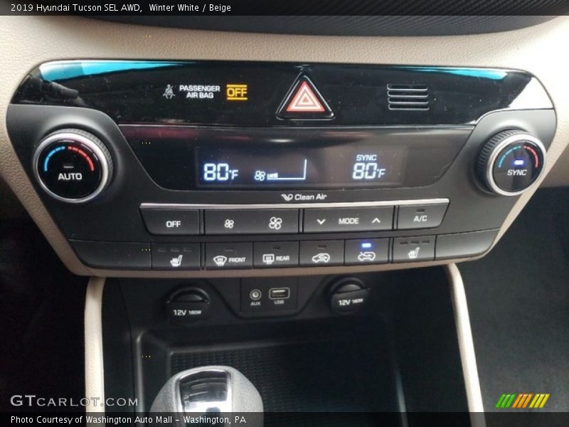 Winter White / Beige 2019 Hyundai Tucson SEL AWD