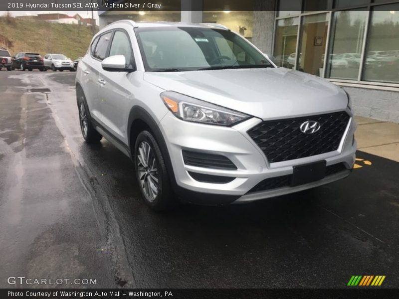 Molten Silver / Gray 2019 Hyundai Tucson SEL AWD