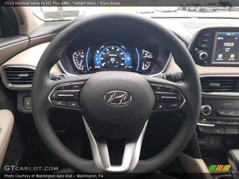Twilight Black / Black/Beige 2019 Hyundai Santa Fe SEL Plus AWD