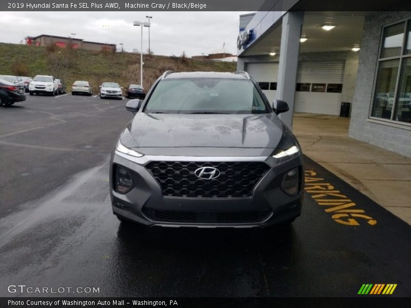 Machine Gray / Black/Beige 2019 Hyundai Santa Fe SEL Plus AWD