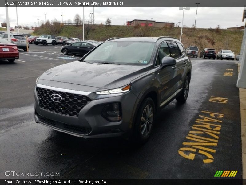 Machine Gray / Black/Beige 2019 Hyundai Santa Fe SEL Plus AWD