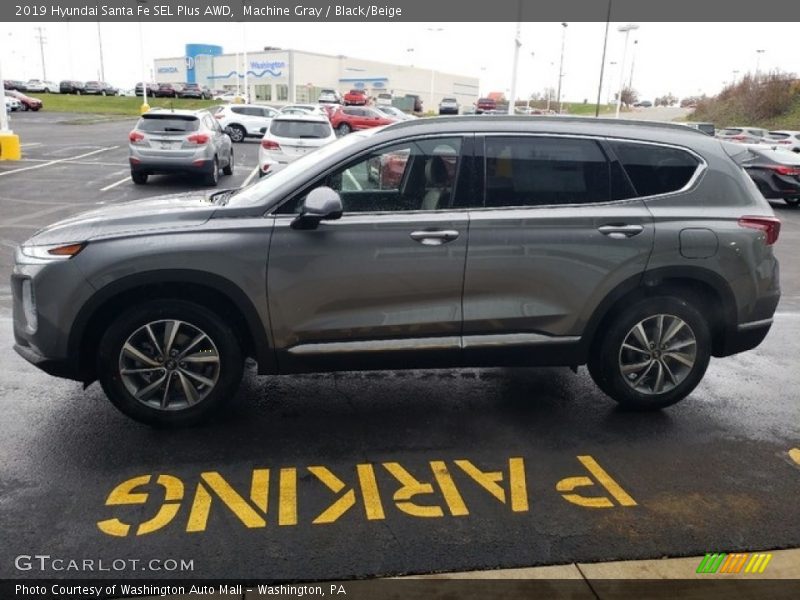 Machine Gray / Black/Beige 2019 Hyundai Santa Fe SEL Plus AWD