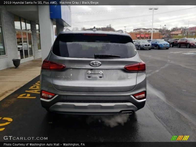 Machine Gray / Black/Beige 2019 Hyundai Santa Fe SEL Plus AWD