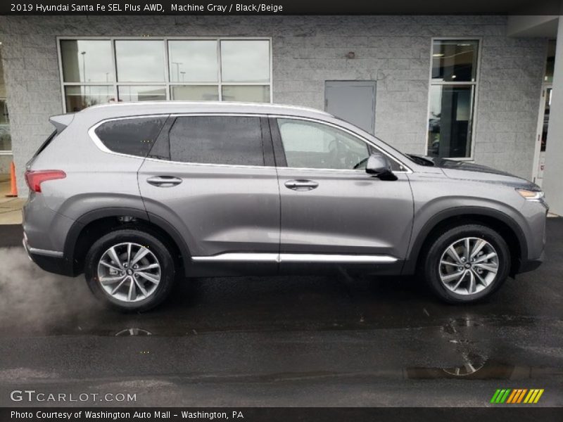 Machine Gray / Black/Beige 2019 Hyundai Santa Fe SEL Plus AWD