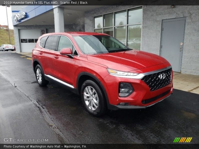 Scarlet Red / Black 2019 Hyundai Santa Fe SEL Plus AWD