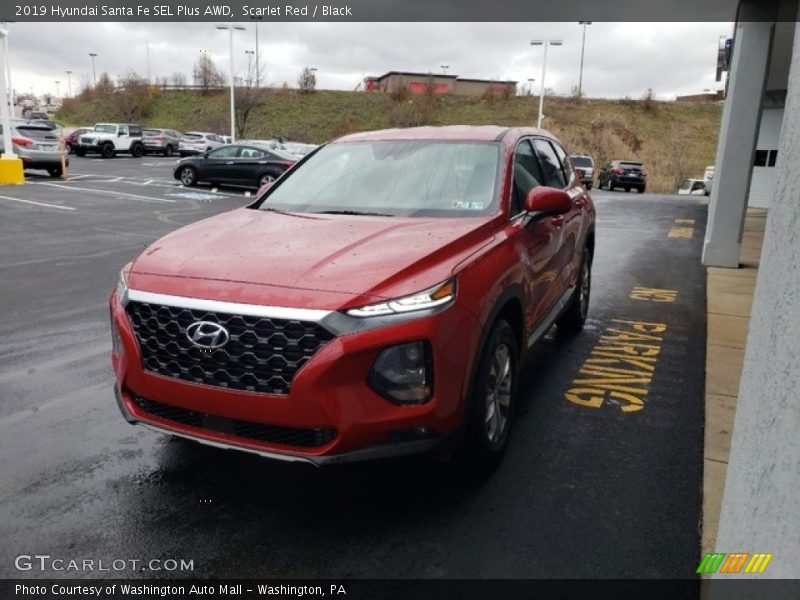 Scarlet Red / Black 2019 Hyundai Santa Fe SEL Plus AWD