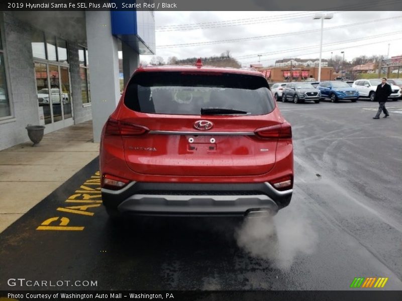 Scarlet Red / Black 2019 Hyundai Santa Fe SEL Plus AWD
