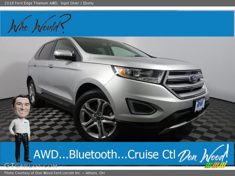 Ingot Silver / Ebony 2018 Ford Edge Titanium AWD