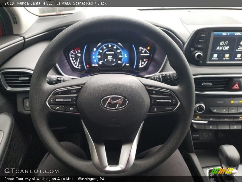 Scarlet Red / Black 2019 Hyundai Santa Fe SEL Plus AWD