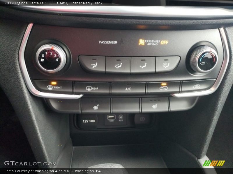 Scarlet Red / Black 2019 Hyundai Santa Fe SEL Plus AWD