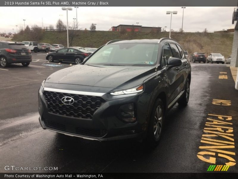 Machine Gray / Black 2019 Hyundai Santa Fe SEL Plus AWD