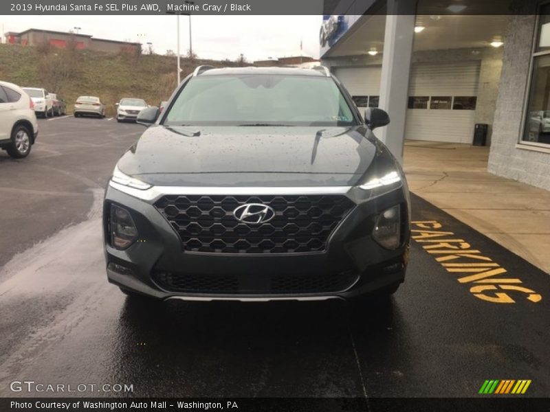 Machine Gray / Black 2019 Hyundai Santa Fe SEL Plus AWD