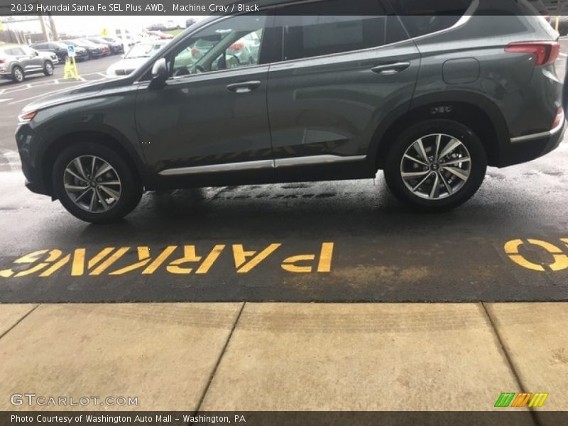 Machine Gray / Black 2019 Hyundai Santa Fe SEL Plus AWD