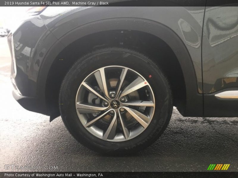 Machine Gray / Black 2019 Hyundai Santa Fe SEL Plus AWD