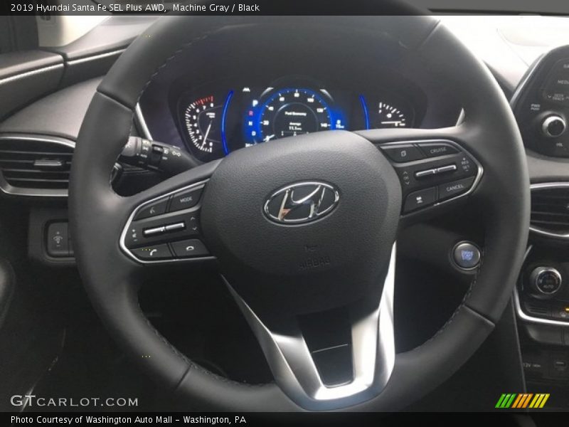 Machine Gray / Black 2019 Hyundai Santa Fe SEL Plus AWD