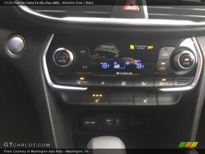 Machine Gray / Black 2019 Hyundai Santa Fe SEL Plus AWD