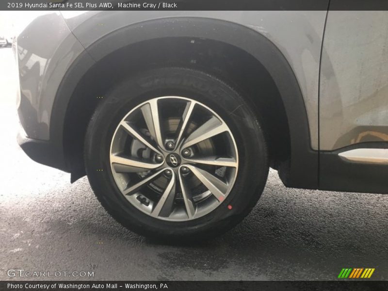 Machine Gray / Black 2019 Hyundai Santa Fe SEL Plus AWD