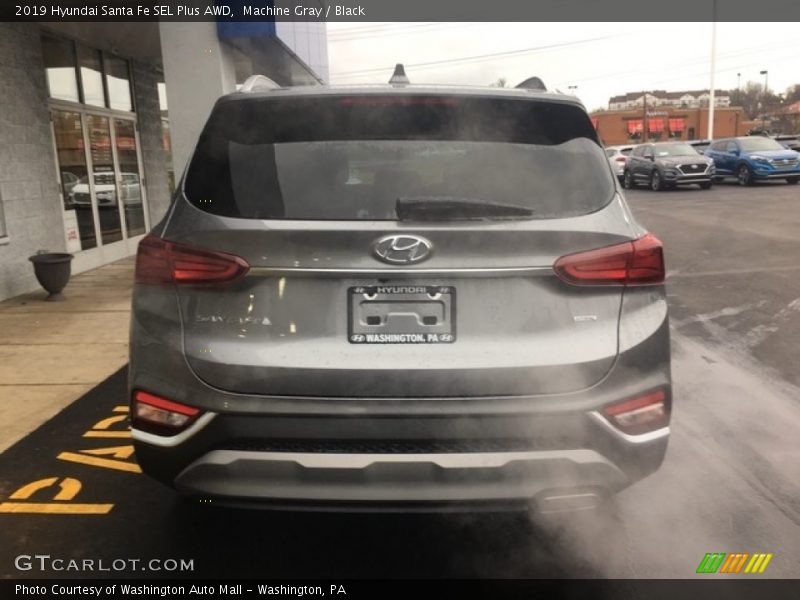 Machine Gray / Black 2019 Hyundai Santa Fe SEL Plus AWD
