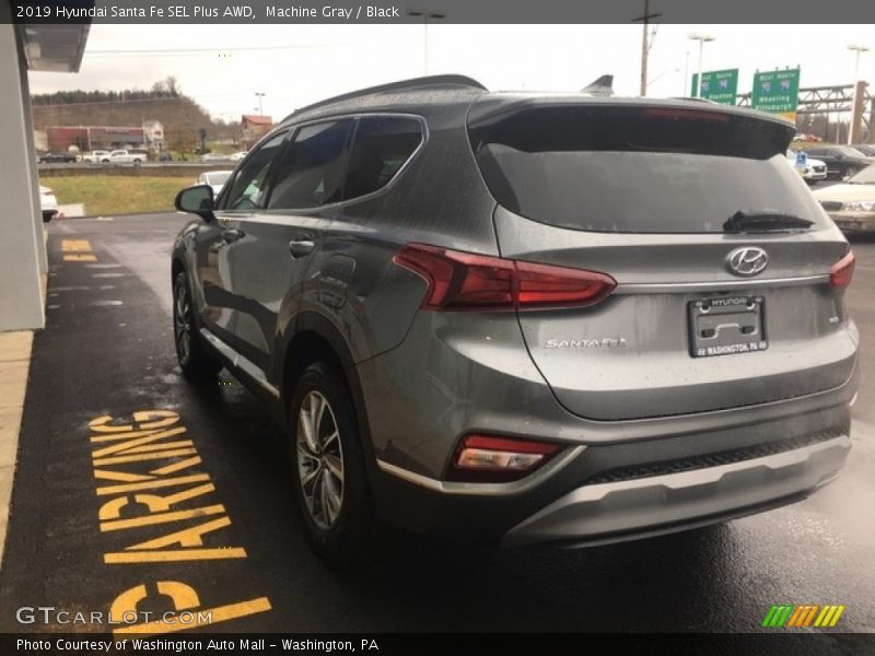 Machine Gray / Black 2019 Hyundai Santa Fe SEL Plus AWD