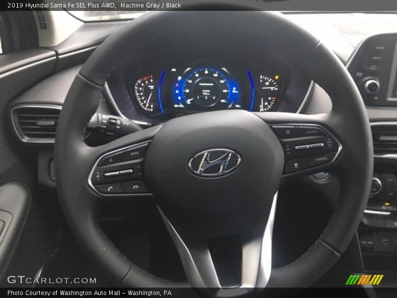 Machine Gray / Black 2019 Hyundai Santa Fe SEL Plus AWD