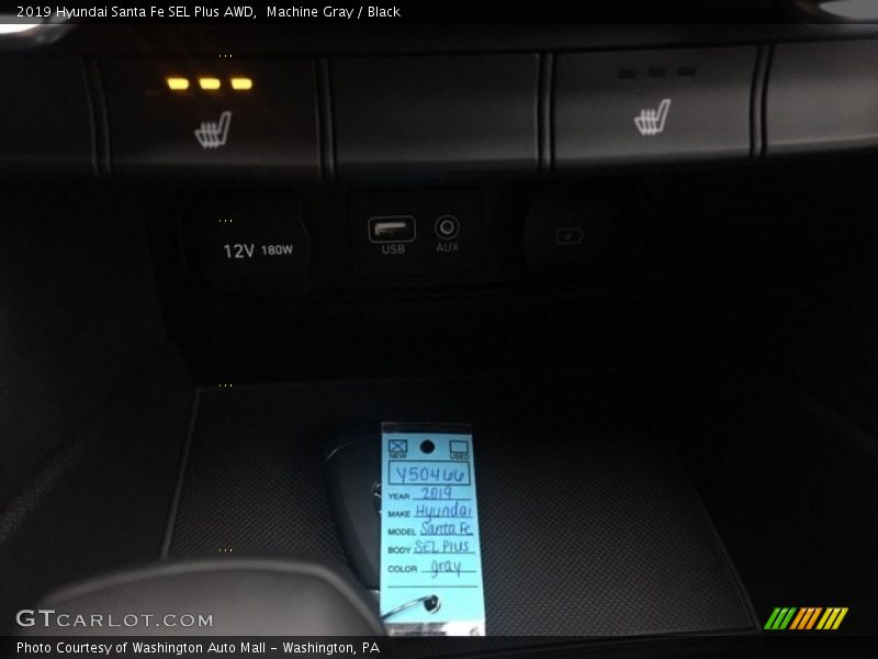 Machine Gray / Black 2019 Hyundai Santa Fe SEL Plus AWD