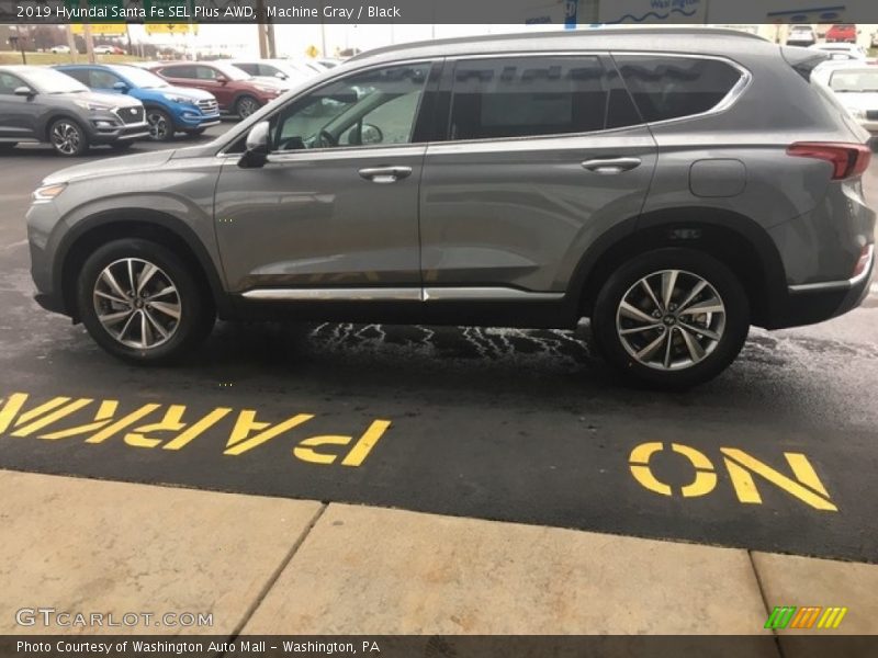 Machine Gray / Black 2019 Hyundai Santa Fe SEL Plus AWD