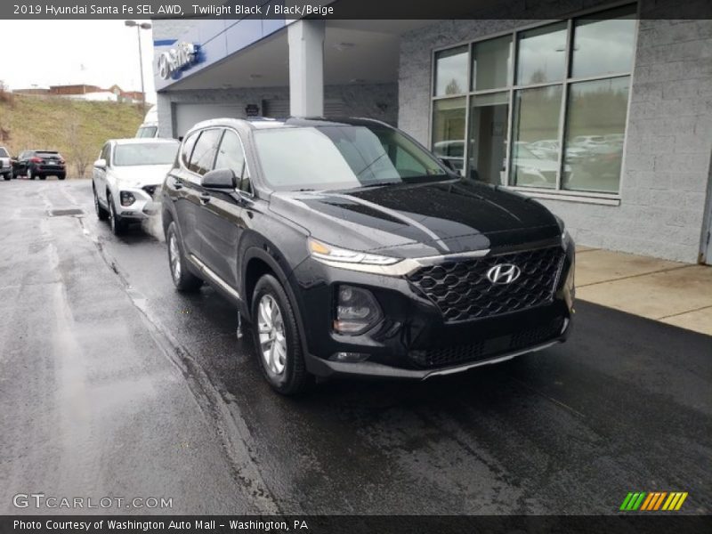 Twilight Black / Black/Beige 2019 Hyundai Santa Fe SEL AWD