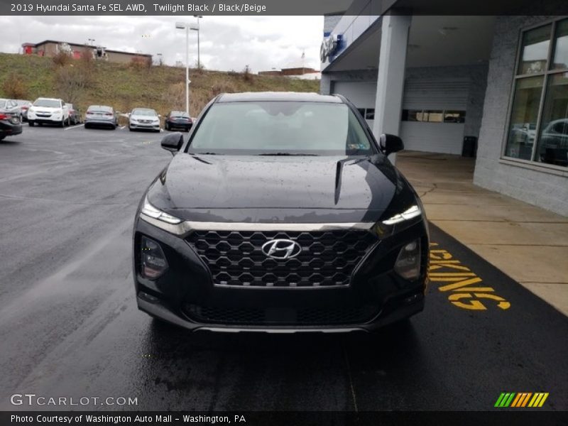 Twilight Black / Black/Beige 2019 Hyundai Santa Fe SEL AWD