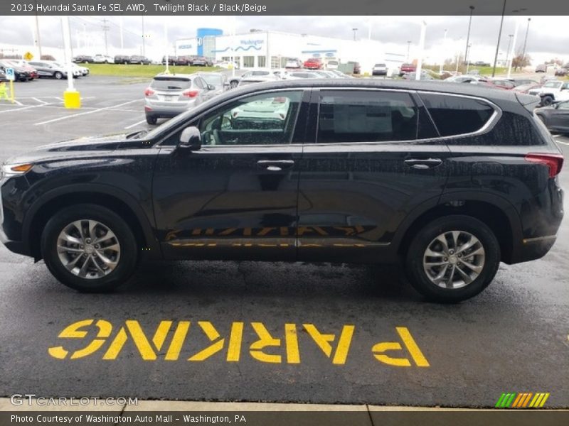 Twilight Black / Black/Beige 2019 Hyundai Santa Fe SEL AWD