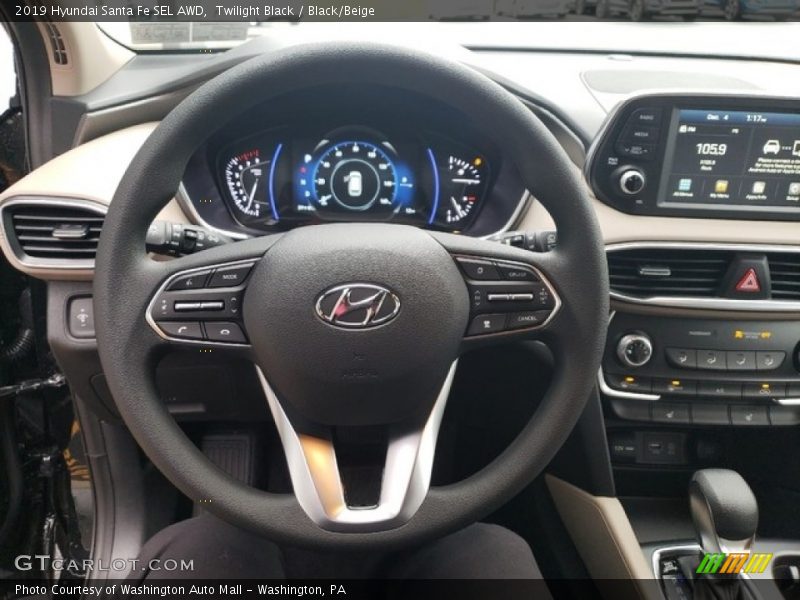 Twilight Black / Black/Beige 2019 Hyundai Santa Fe SEL AWD