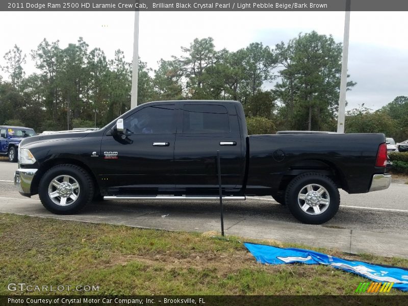 Brilliant Black Crystal Pearl / Light Pebble Beige/Bark Brown 2011 Dodge Ram 2500 HD Laramie Crew Cab