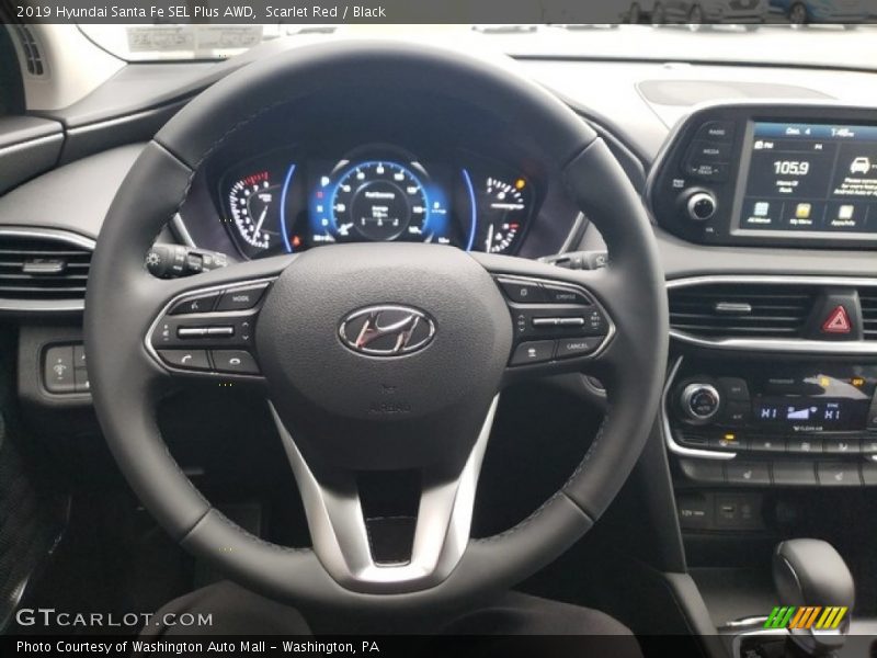 Scarlet Red / Black 2019 Hyundai Santa Fe SEL Plus AWD