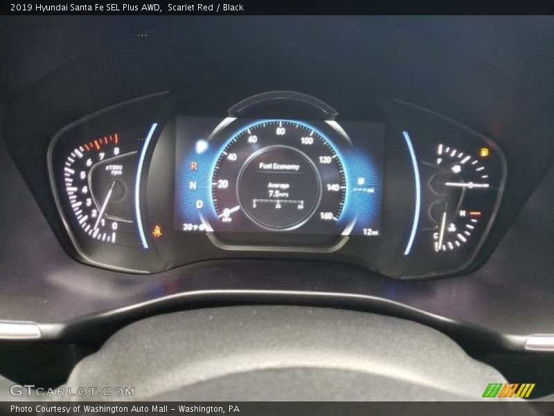 Scarlet Red / Black 2019 Hyundai Santa Fe SEL Plus AWD