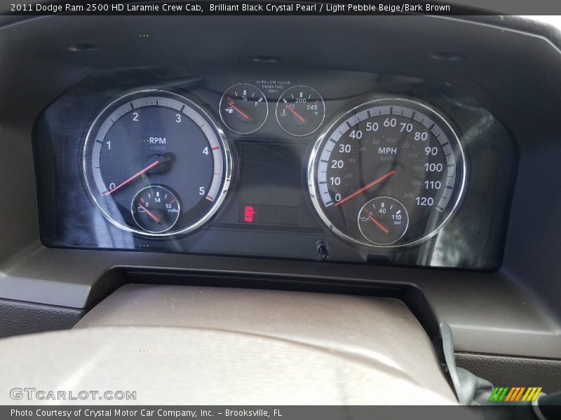 Brilliant Black Crystal Pearl / Light Pebble Beige/Bark Brown 2011 Dodge Ram 2500 HD Laramie Crew Cab