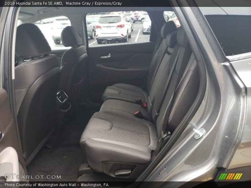 Machine Gray / Espresso/Gray 2019 Hyundai Santa Fe SE AWD