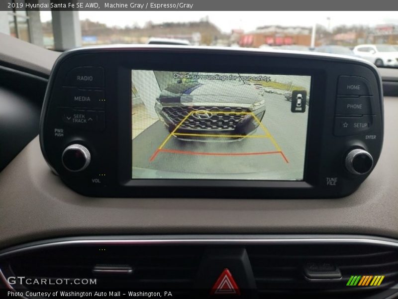 Machine Gray / Espresso/Gray 2019 Hyundai Santa Fe SE AWD