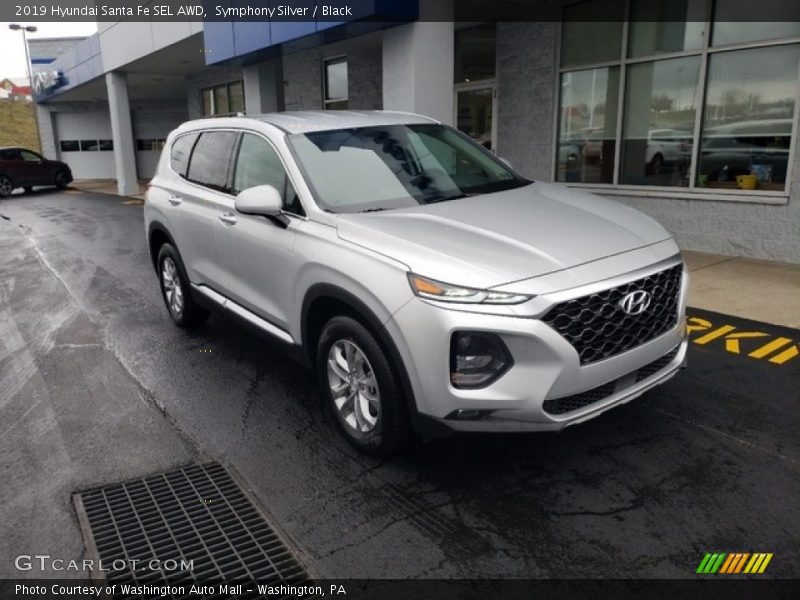 Symphony Silver / Black 2019 Hyundai Santa Fe SEL AWD