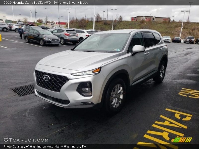 Symphony Silver / Black 2019 Hyundai Santa Fe SEL AWD