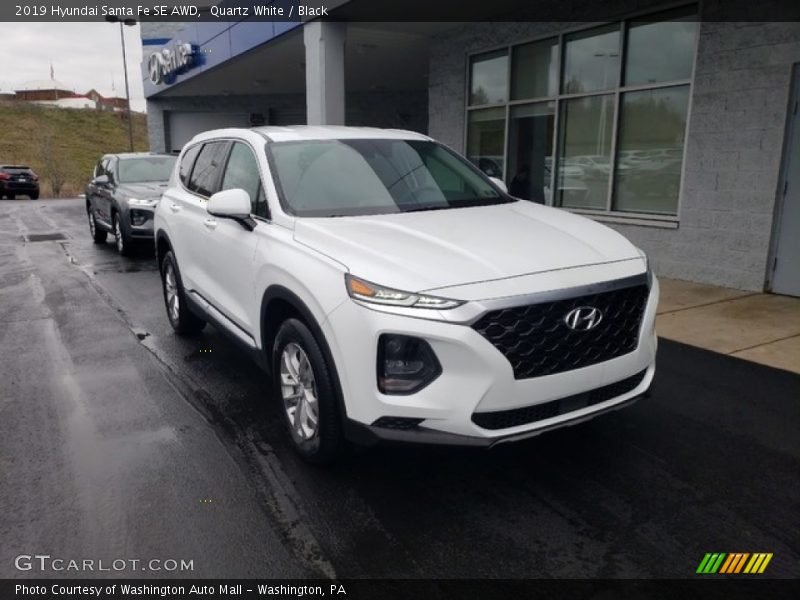 Quartz White / Black 2019 Hyundai Santa Fe SE AWD
