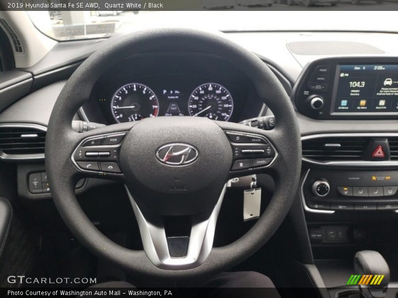Quartz White / Black 2019 Hyundai Santa Fe SE AWD