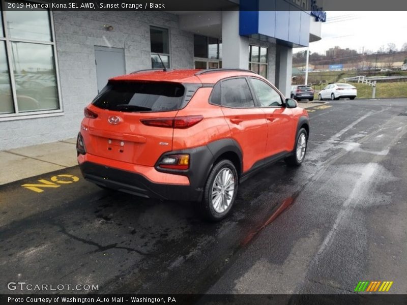 Sunset Orange / Black 2019 Hyundai Kona SEL AWD