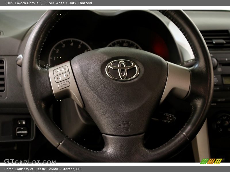 Super White / Dark Charcoal 2009 Toyota Corolla S