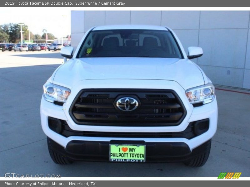 Super White / Cement Gray 2019 Toyota Tacoma SR Double Cab