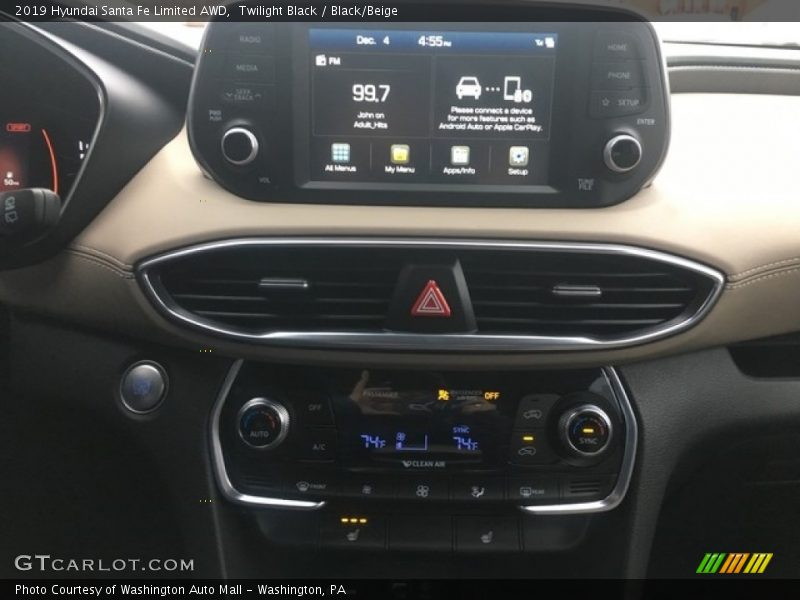Twilight Black / Black/Beige 2019 Hyundai Santa Fe Limited AWD