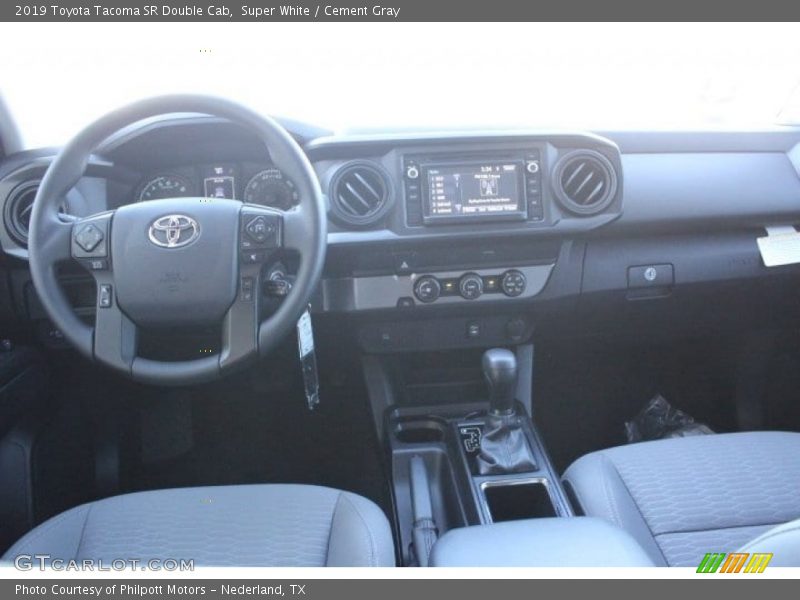 Super White / Cement Gray 2019 Toyota Tacoma SR Double Cab