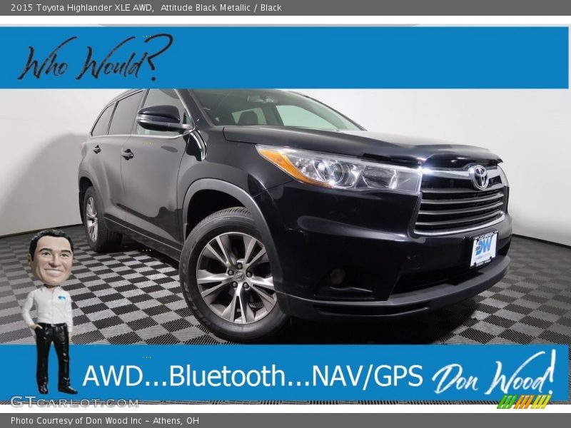 Attitude Black Metallic / Black 2015 Toyota Highlander XLE AWD