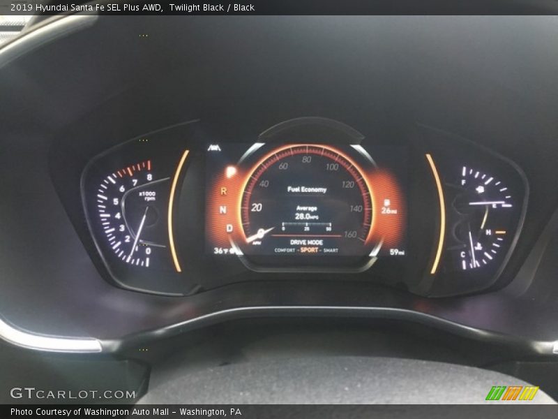 Twilight Black / Black 2019 Hyundai Santa Fe SEL Plus AWD