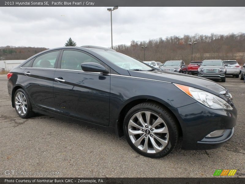 Pacific Blue Pearl / Gray 2013 Hyundai Sonata SE