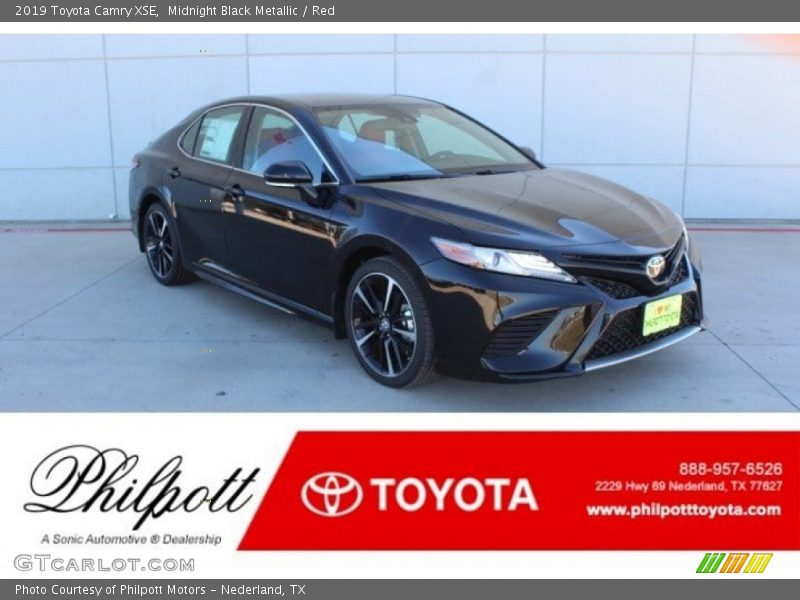 Midnight Black Metallic / Red 2019 Toyota Camry XSE