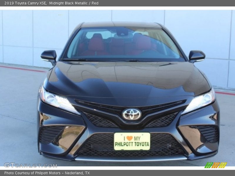 Midnight Black Metallic / Red 2019 Toyota Camry XSE